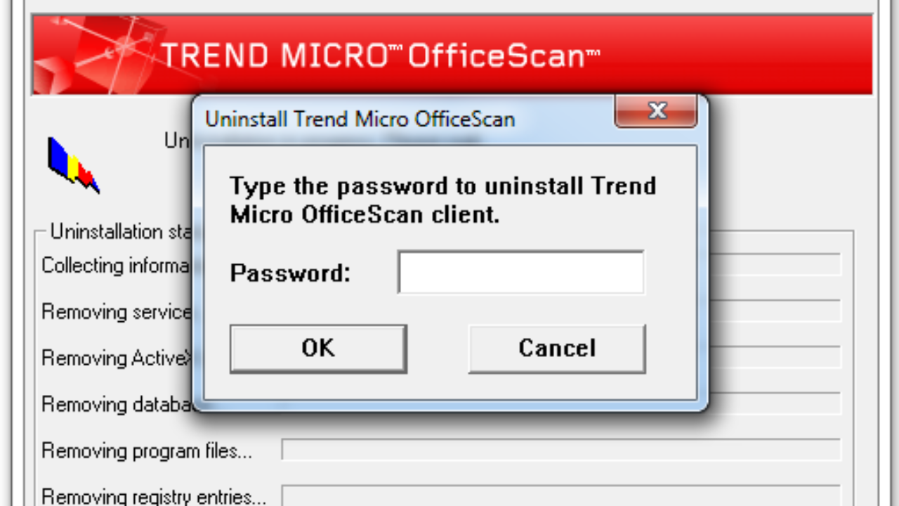 uninstall trend micro security agent without password uninstall trend micro security agent without password