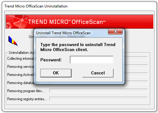 Uninstall OfficeScan 10.5 without a password