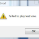 Windows 8: Failed to play test tone