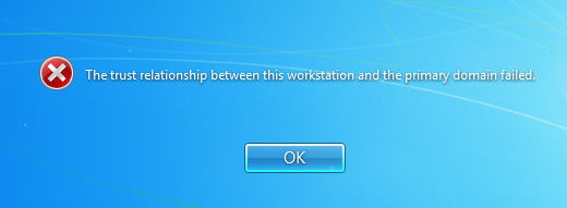 the trust relationship between this workstation and the primary domain failed windows 7 vpn