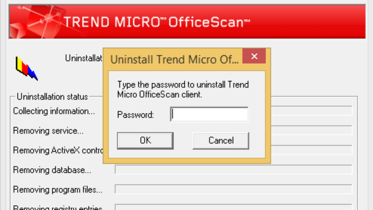 removing trend micro security agent removing trend micro security agent