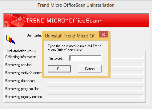 Uninstall OfficeScan 10.6 without a password