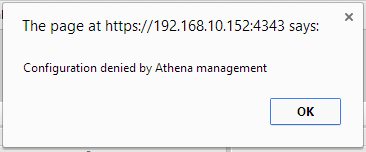 Configuration Denied By Athena Management