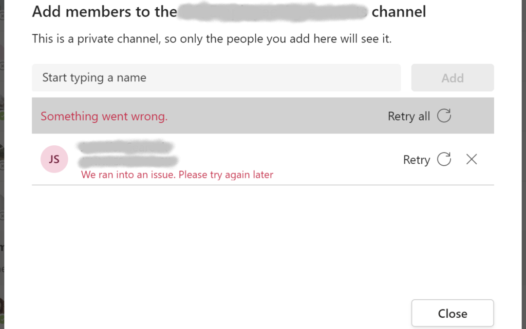 [Solved] – Can’t Add User to Microsoft Teams Channel / Team